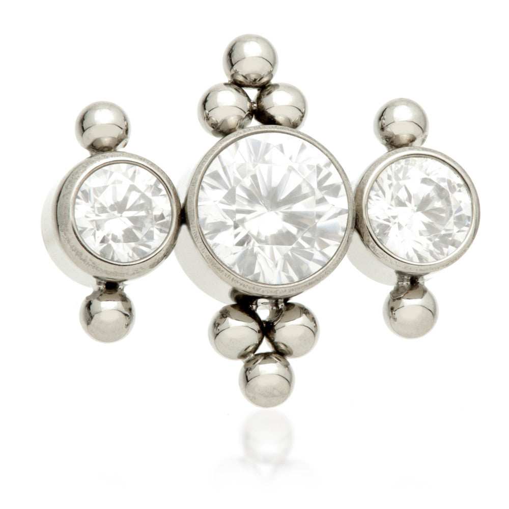 Ti Internal Triple Jewelled Attachment with Tri Beads (0.9mm thread)