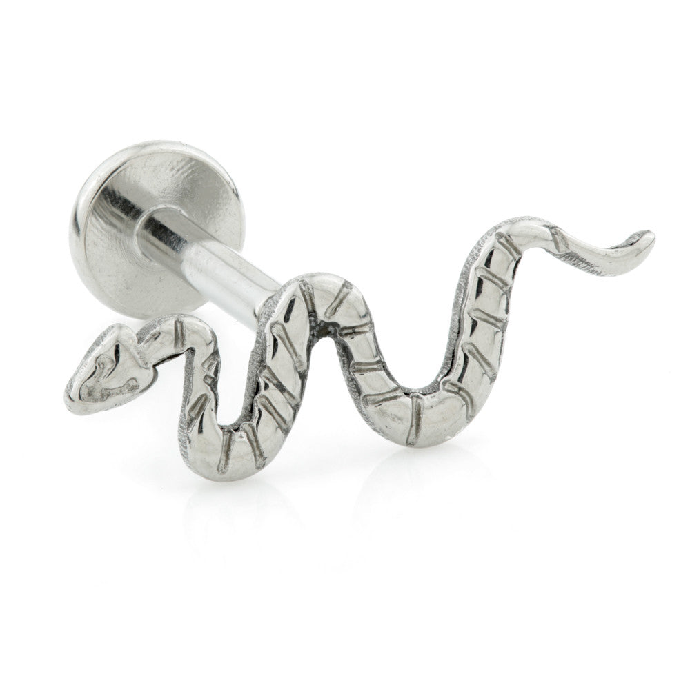 Ti Threadless Labret with Snake Top
