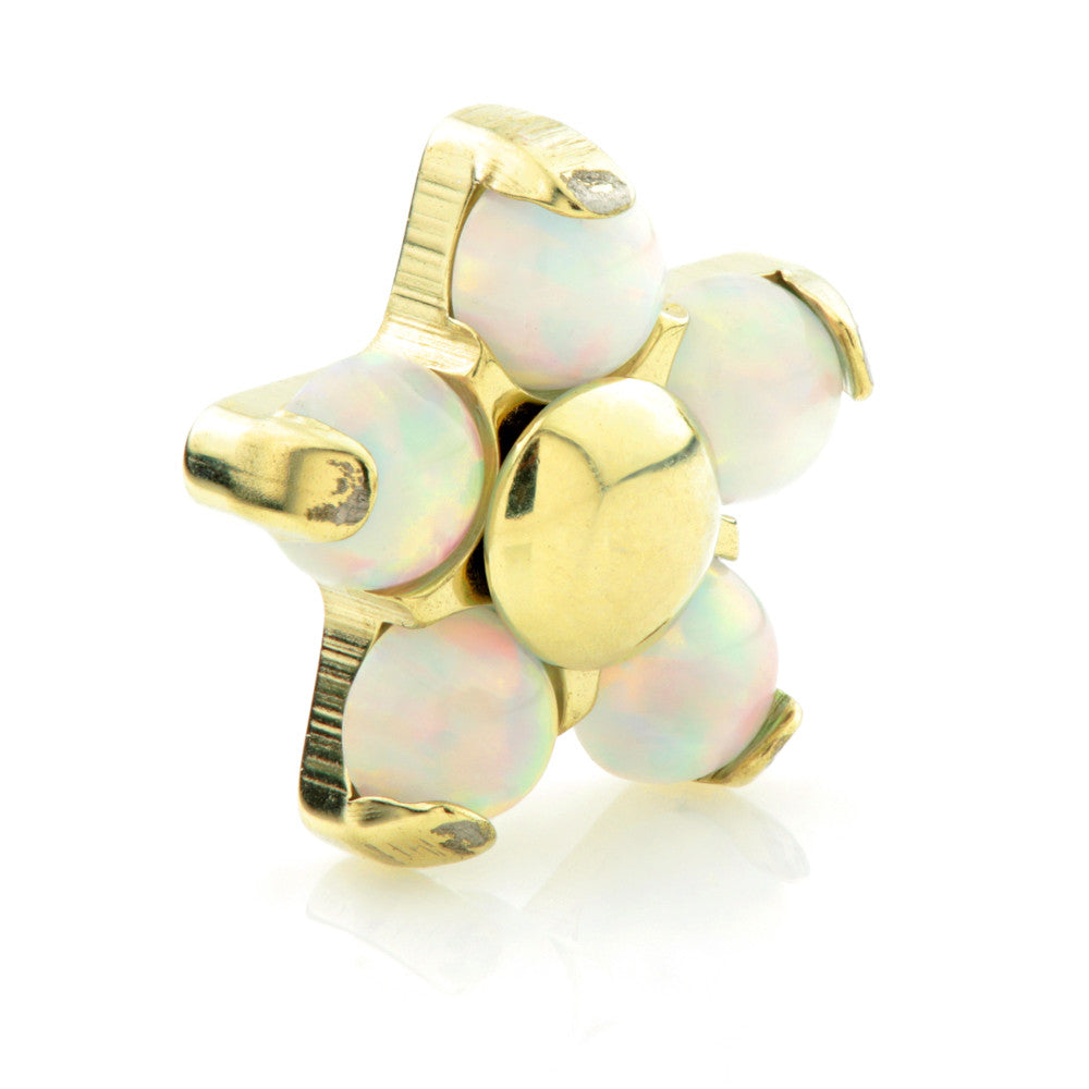 Zircon Gold Titanium Opal Flower  - 5 Petals