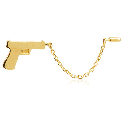 TL - 14ct Threadless Gun & Bullet Pin Attachment