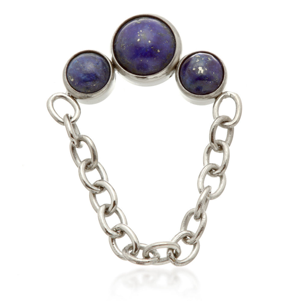 Ti Internal Triple Lapis Stone Bezel with Hanging Chain Attachment