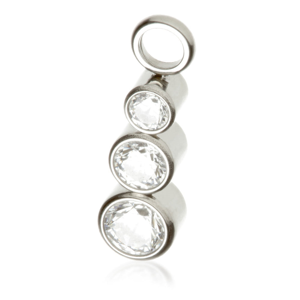 Ti Triple Gem Bezel Charm Attachment