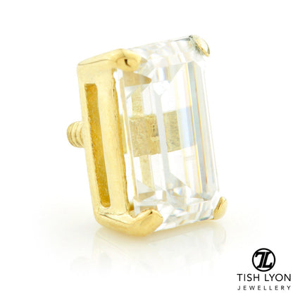 TL - 18ct Yellow Gold Baguette Gem Internal Thread Attachment