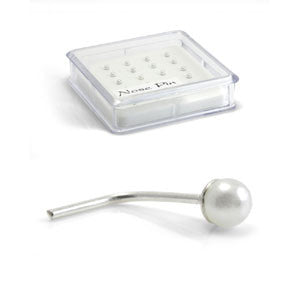 20x Silver Pearl Bent Back - in Box
