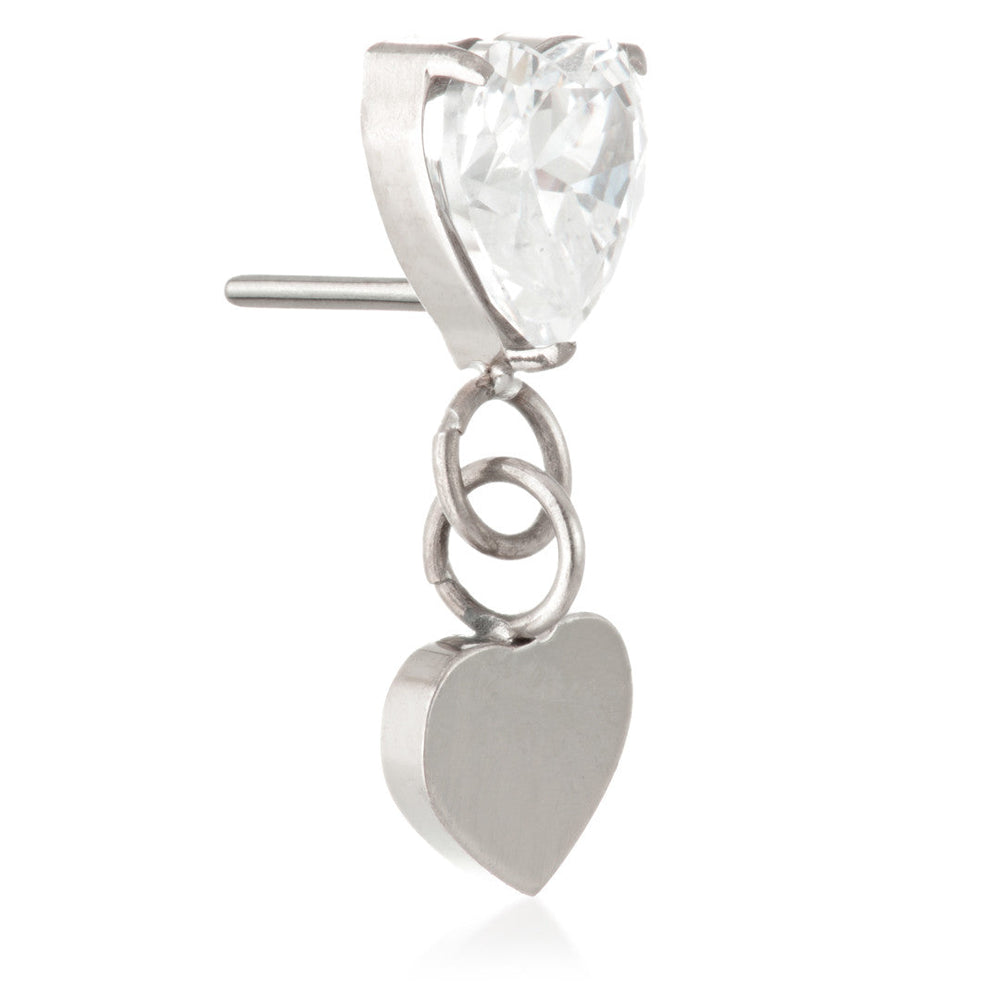 Ti Threadless Double Heart Hanging Gem Attachment
