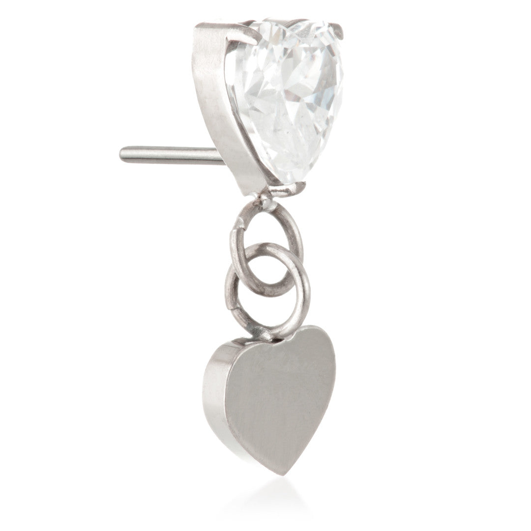Ti Threadless Double Heart Hanging Gem Attachment