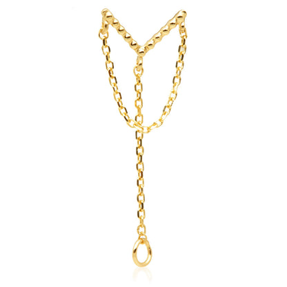 TL - 14ct Threadless Milligrained V Shaped Double Chain Pin Attachment