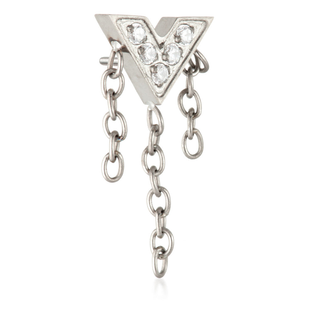 Ti Threadless Gem V Shaped Chain Attachment