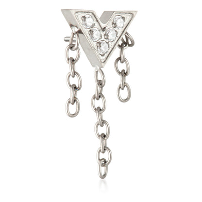 Ti Threadless Gem V Shaped Chain Attachment