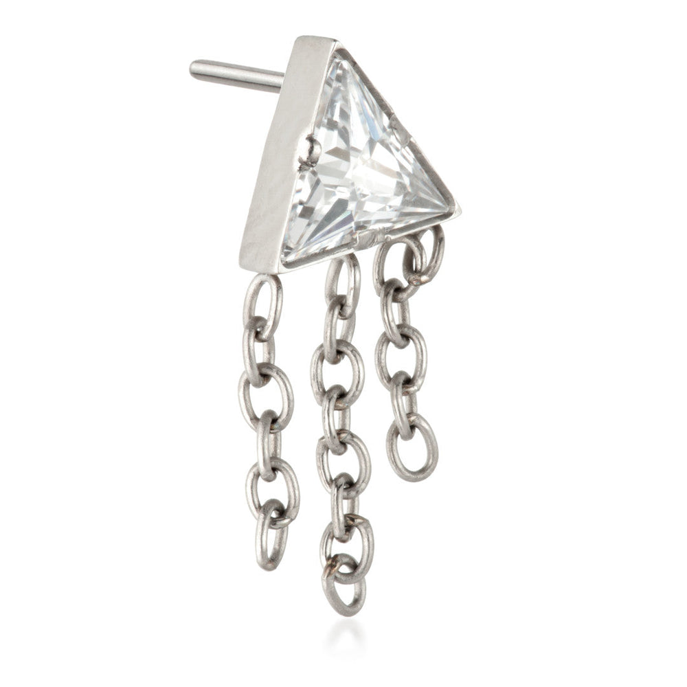 Ti Threadless Trillion Gem Hanging Chain Attachment