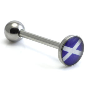 Steel Logo Tongue Stud - Scots Flag