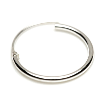 Plain Silver Hoops on Plastic Display Board - 36 Pairs