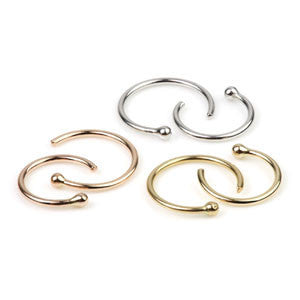 14ct Gold Open Nose Ring - 1.0mm