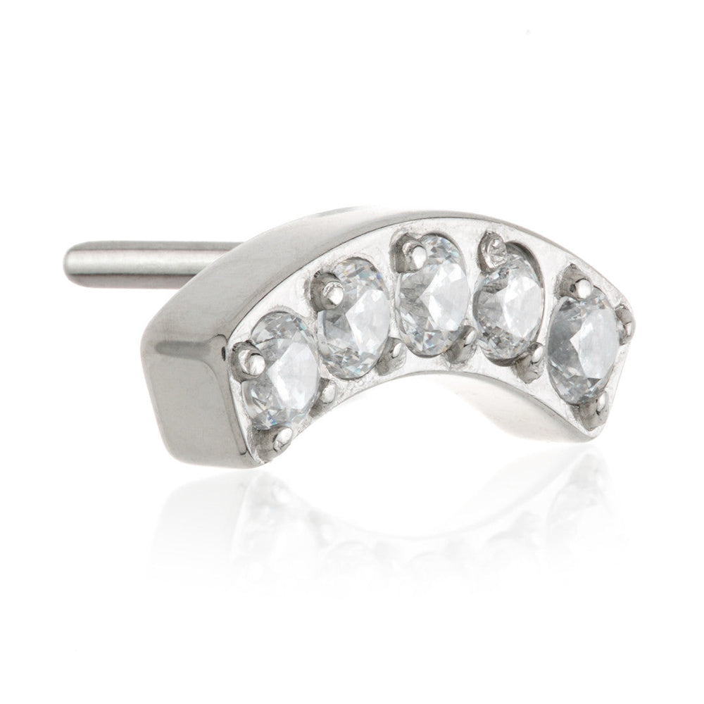 Ti Threadless Six Gem Crescent Attachment