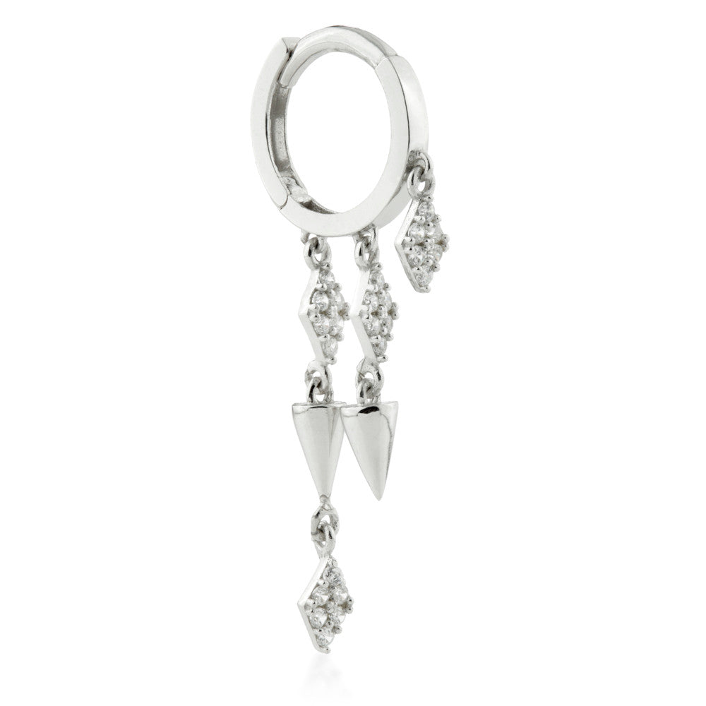 TL - Silver Triple Spiked Chain Hinge Ring