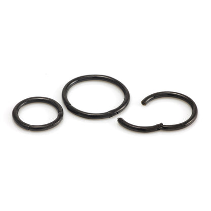 Black Steel Hinge Segment Ring - BK36