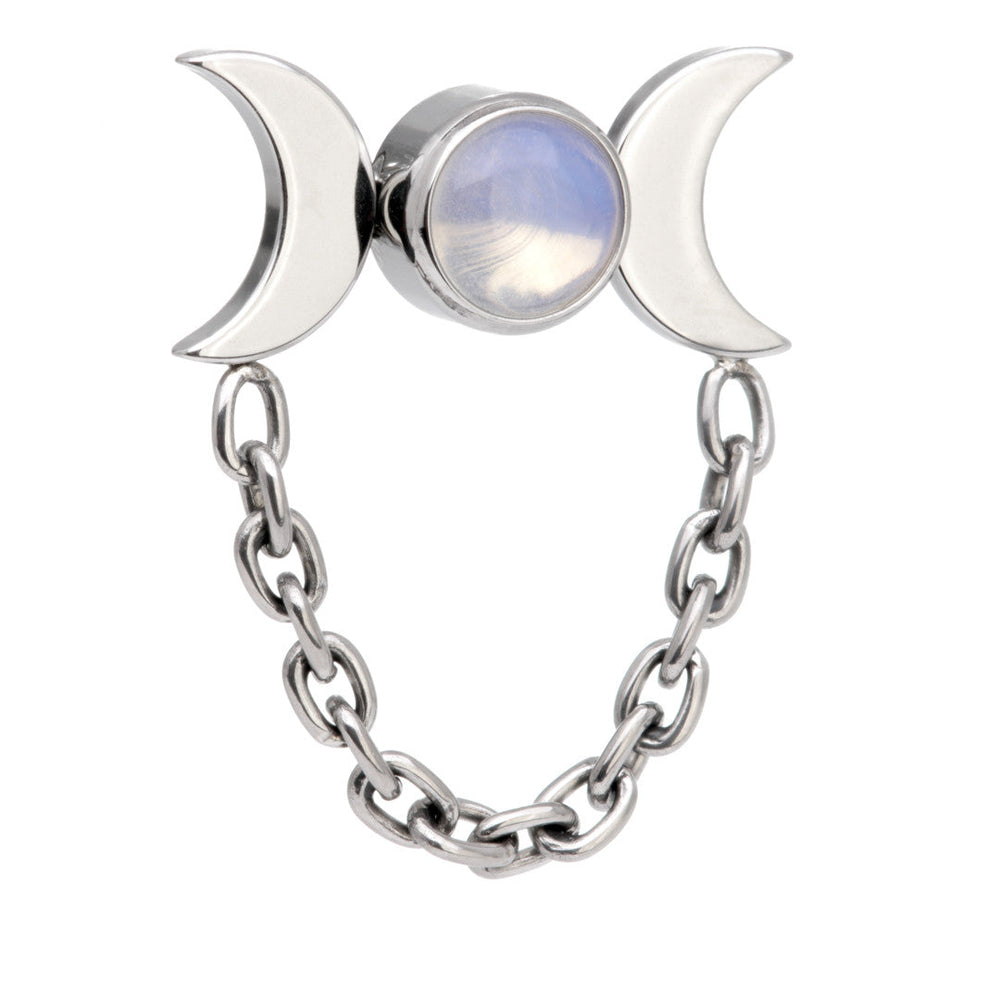 Ti Internal Opalite Bezel with Double Moon Crescent Attachment