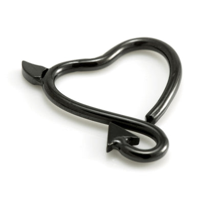 Black Steel Horny Heart Rings