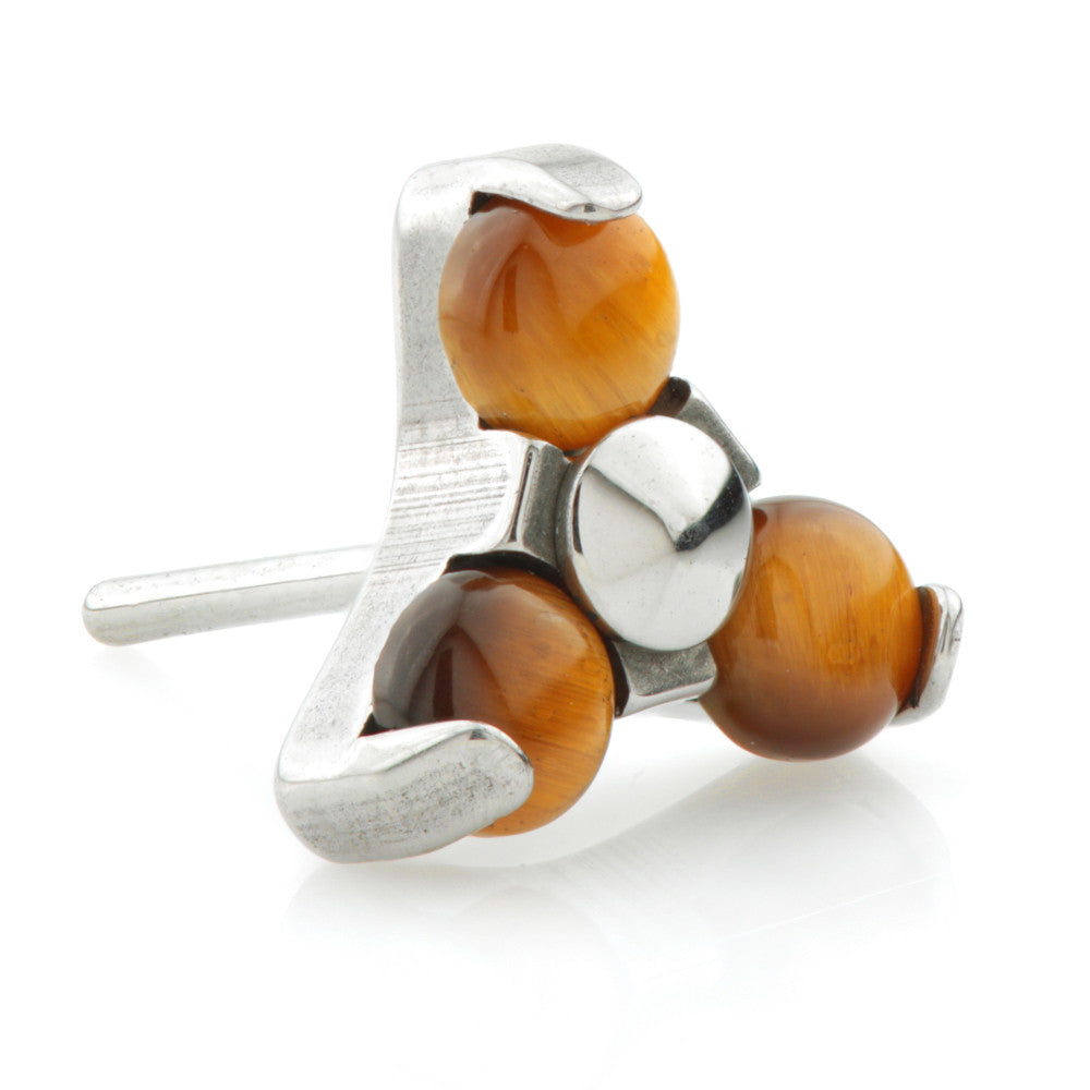 Ti Threadless Tiger Eye Trinity Stone Attachment
