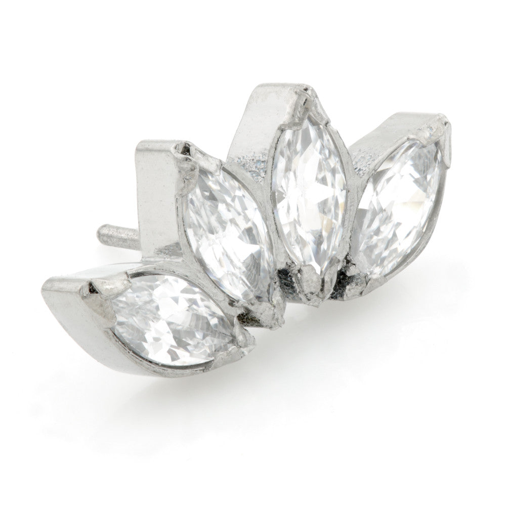 Threadless Ti Marquise Gem Cluster