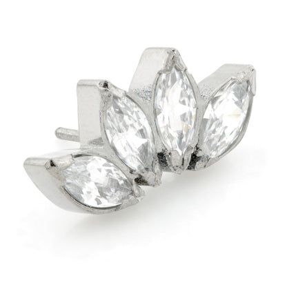 Threadless Ti Marquise Gem Cluster