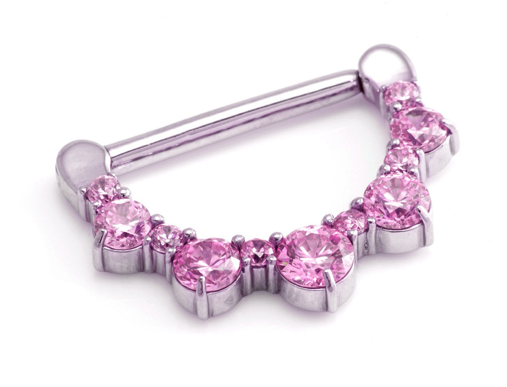 Round Gem Steel Nipple Clicker