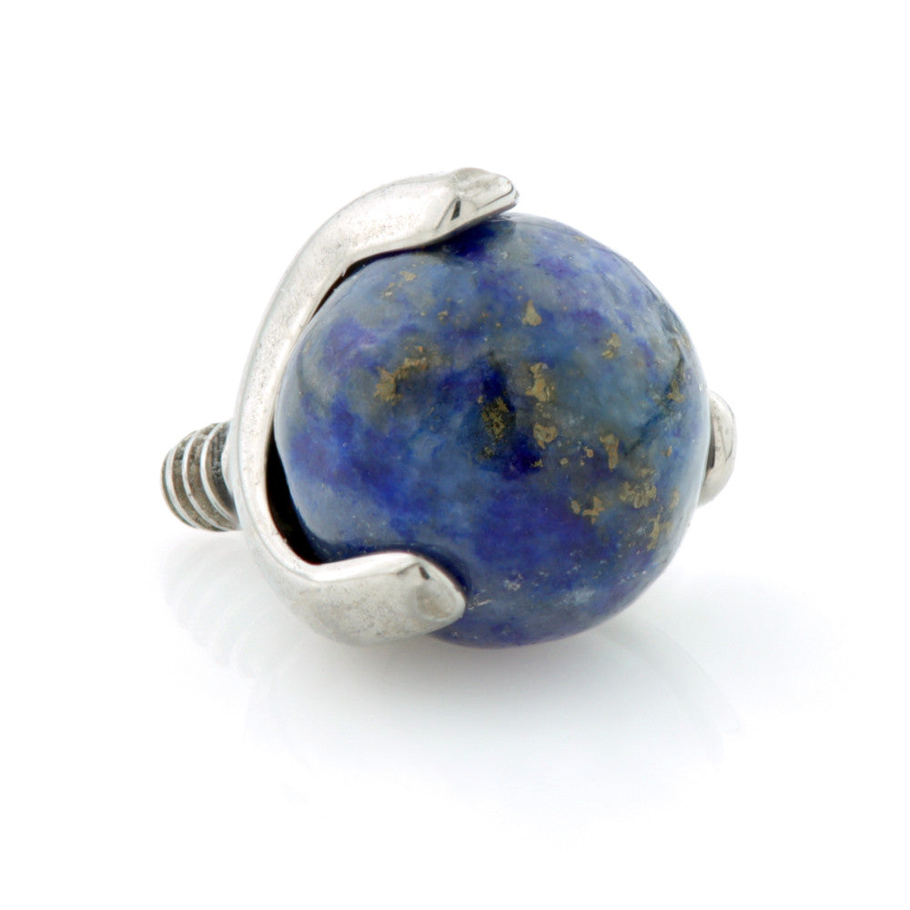 Ti Internal Prong Set with Lapis Stone Ball Attachment