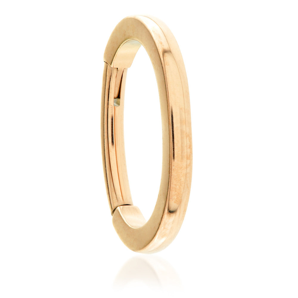 Rose Gold Ti Oval Plain Rook Hinged Ring
