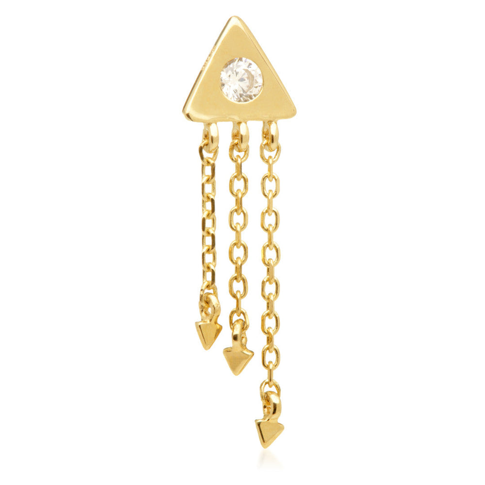 TL - 14ct Threadless Triangular Triple Chain Pin Attachment