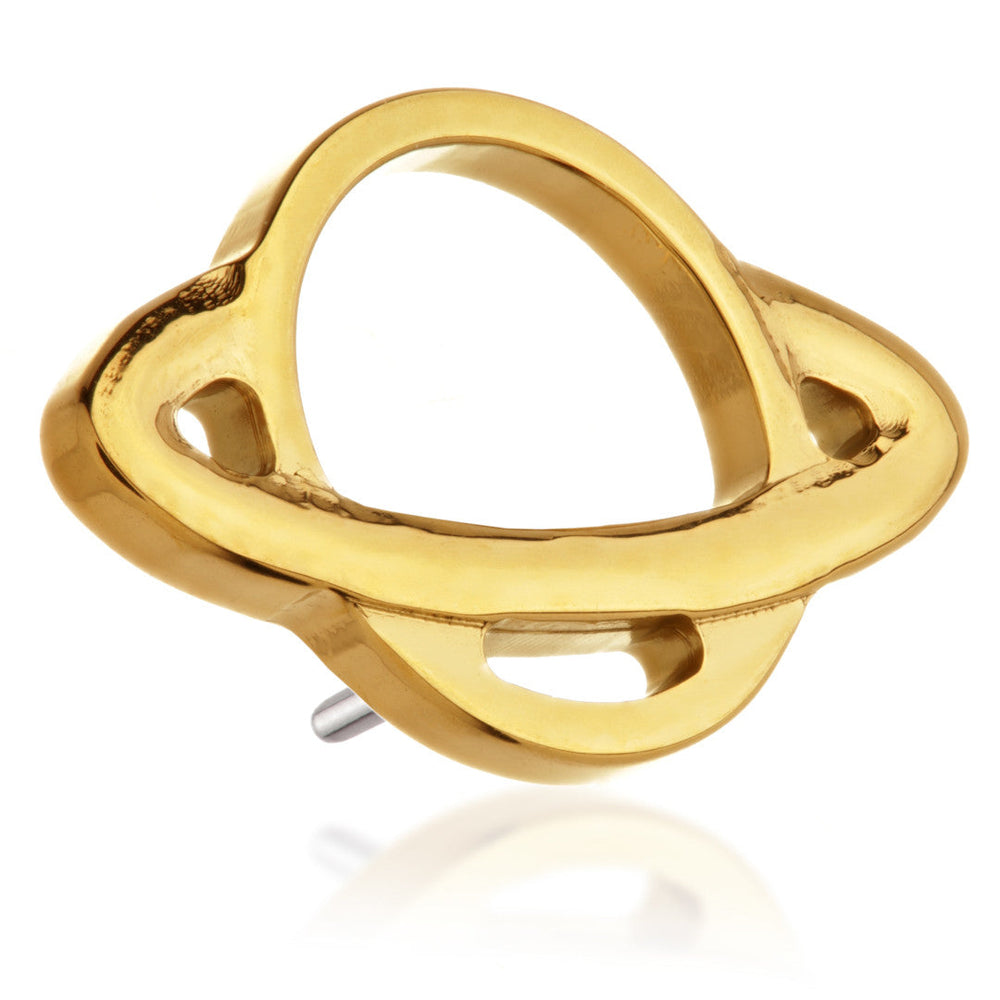 Zircon Gold Ti Threadless Large Saturn Planet Attachment