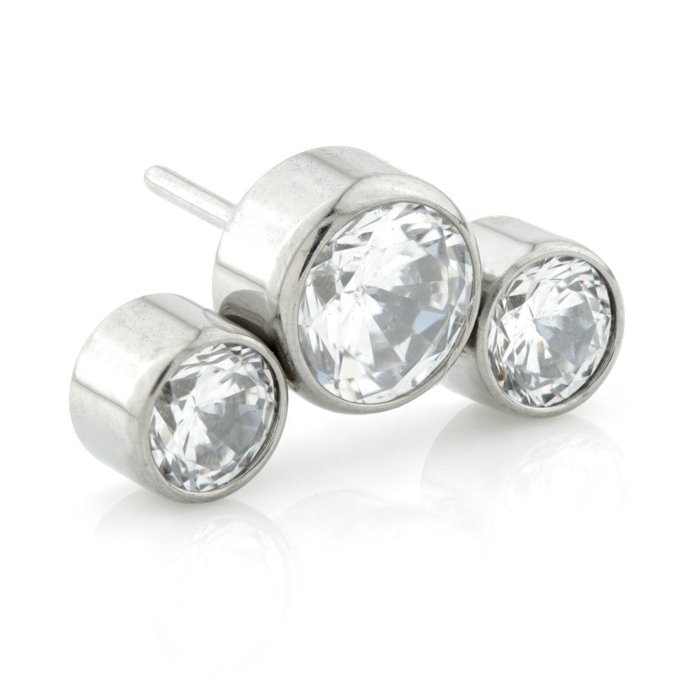 Titanium Threadless Triple Gem Attachment