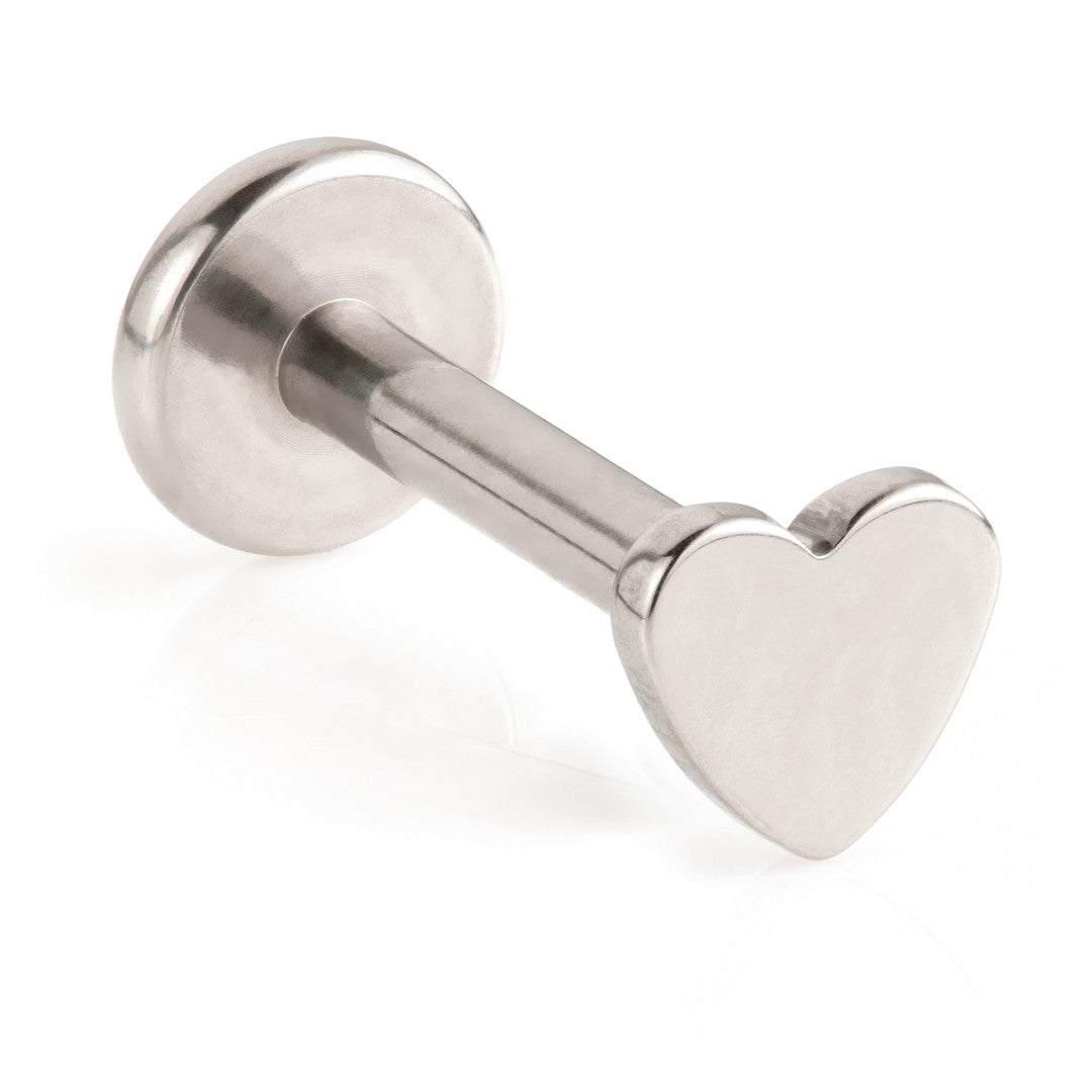 Ti Threadless Labret with Heart Disk Attachment – Wholesale Body Jewellery
