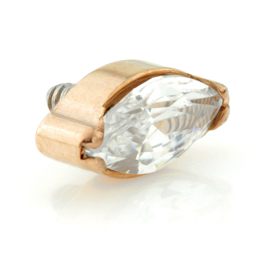 Rose Gold Internal Thread Marquise Gem Attachment