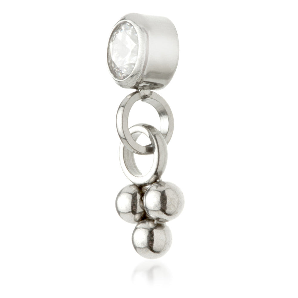 Ti Internal Jewelled Bezel Attachment with Trinity Dot Charm