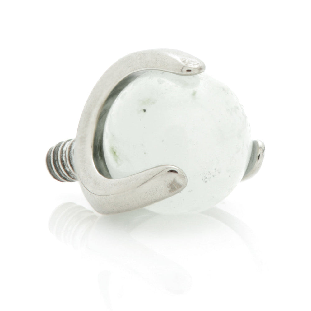 Ti Internal Prong Set with Aquamarine Stone Ball Attachment