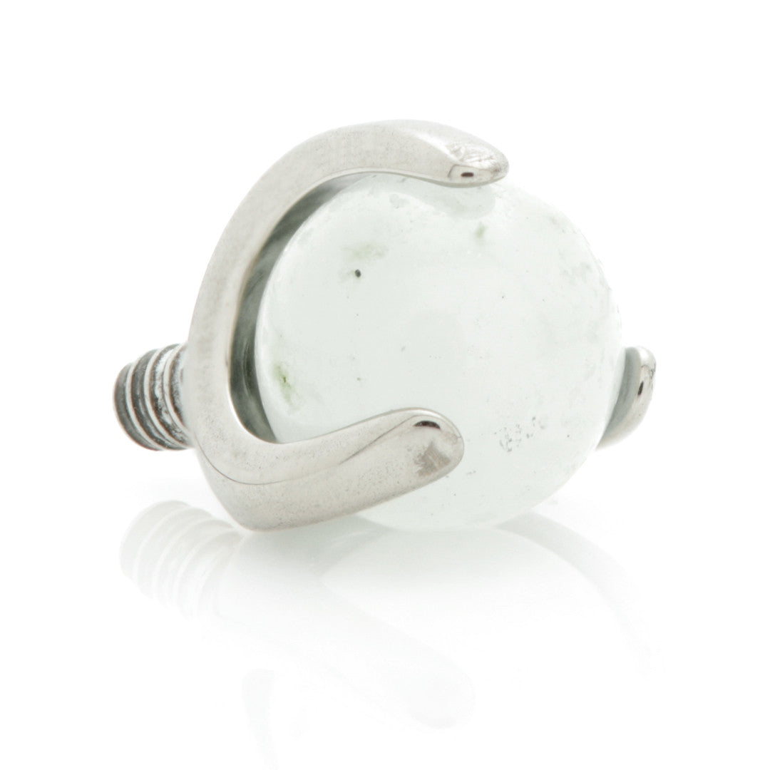 Ti Internal Prong Set with Aquamarine Stone Ball Attachment