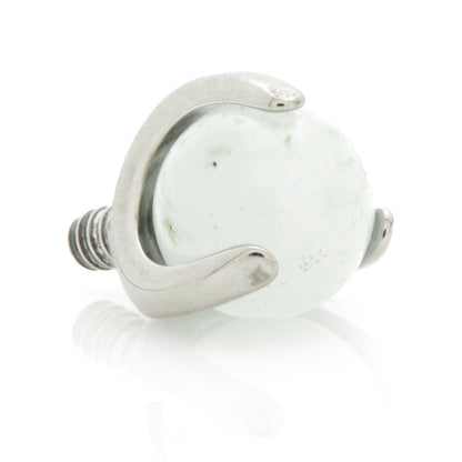 Ti Internal Prong Set with Aquamarine Stone Ball Attachment