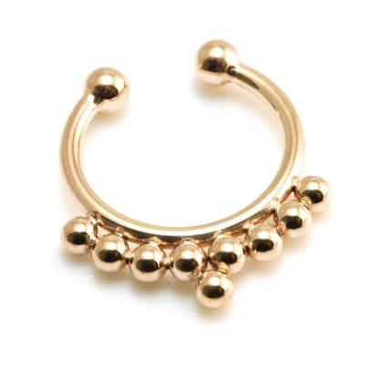 Fake Rose Gold Steel Multi Dot Septum Ring