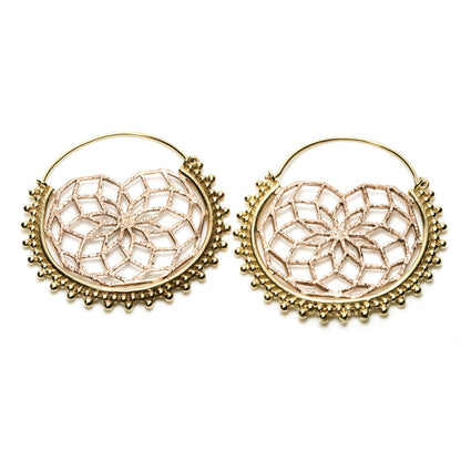 Brass and Copper Coated Hoop Earrings (Pair)