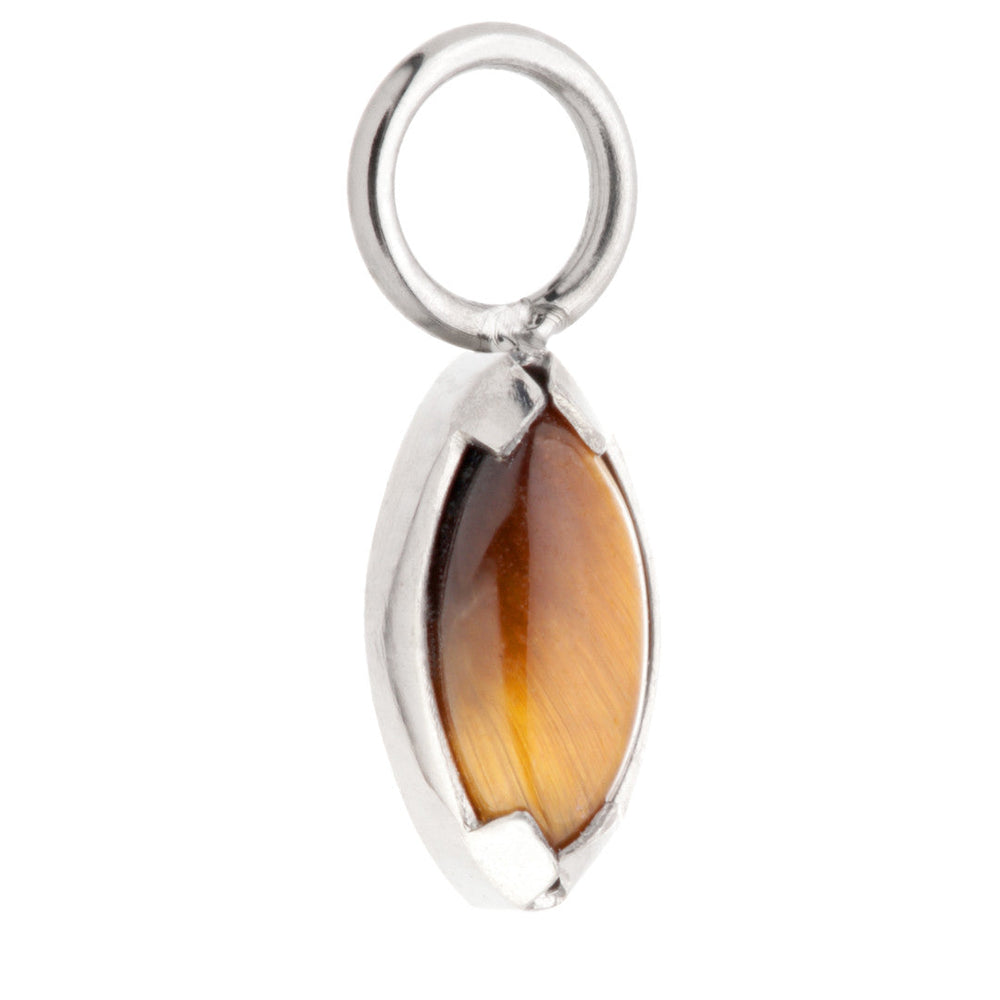Ti Mini Marquise Tiger Eye Charm