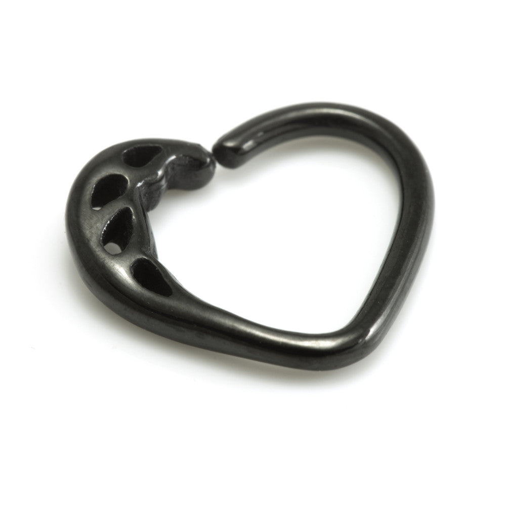 Black Steel Heart Rings - BKHRING4