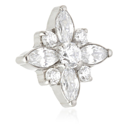 Ti Threadless Jewelled Monogram Flower Attachment