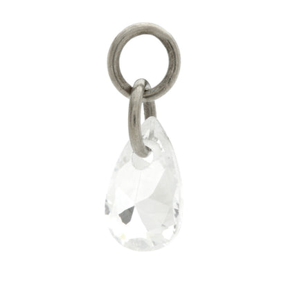Ti Tear Shaped Gem Charm Attachment