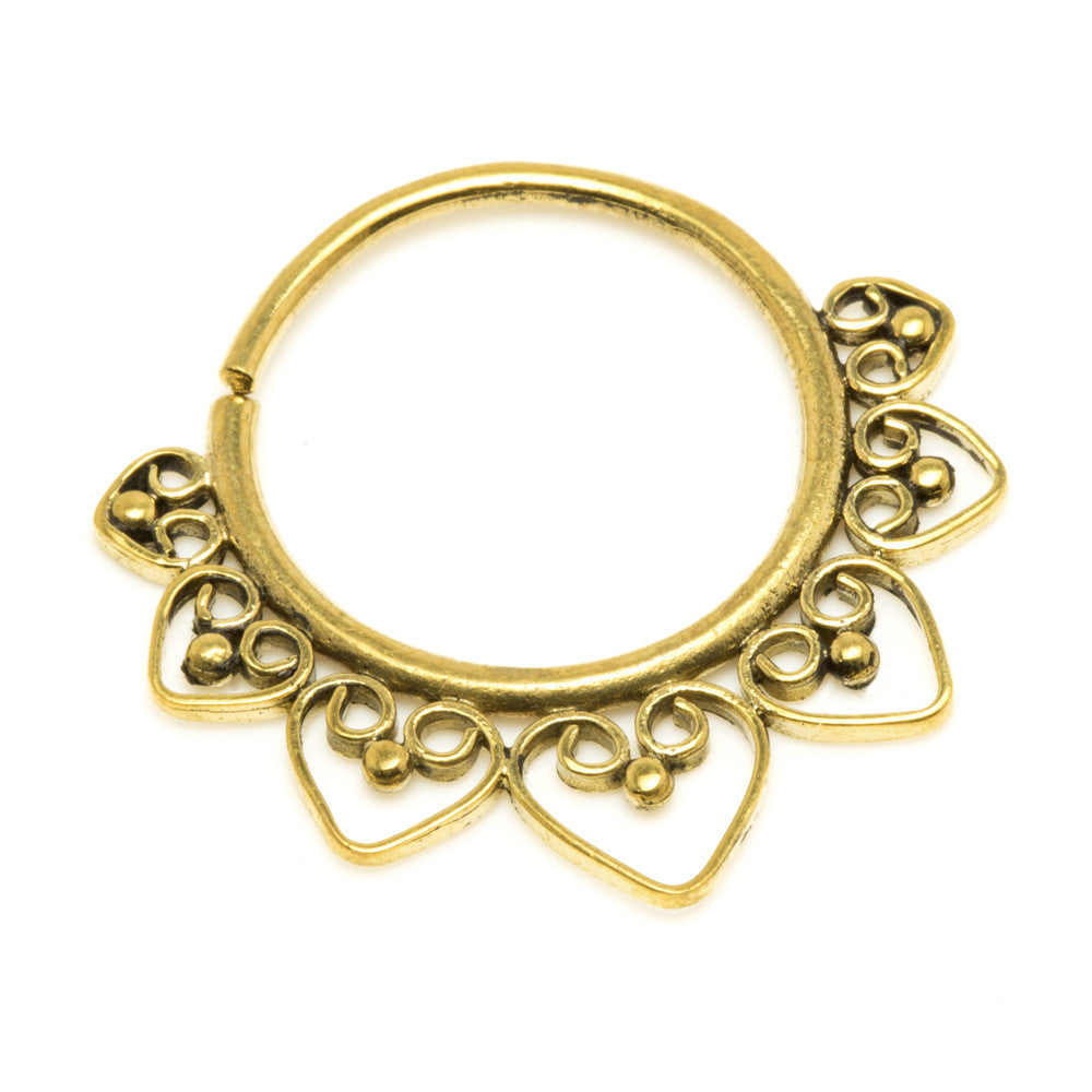 1x Small Heart Brass Spiral