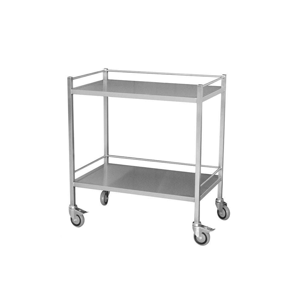 Steel Medical Trolley - Large Double Shelf