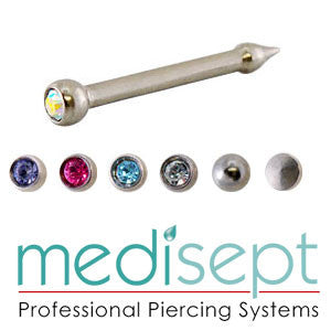 3x Titanium Crystal Medisept Nose Stud