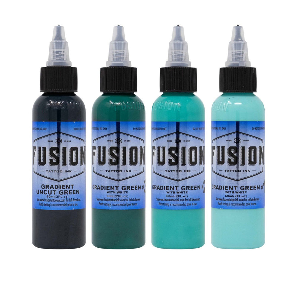 Fusion Ink Gradient Green With White (4 Pack) - 1oz