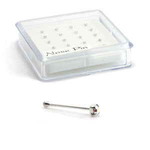 20x Silver AB Gems - Straight Ball Back - in Box