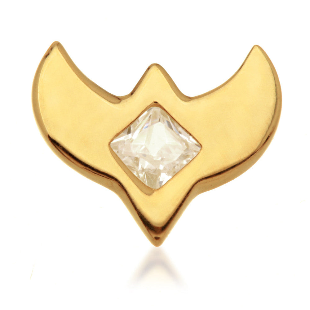 TL - 14ct Threadless Square Jewelled Wing Attachment