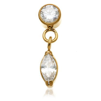 Zircon Gold Ti Internal Hanging Marquise Round Gem Attachment